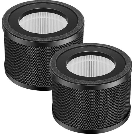 AP001 Lot de 2 filtres de rechange compatibles avec le purificateur d'air TaoTronics TT-AP001 & HERILIOS HS-AP001 H13 3 de rechange HEPA Filtre à charbon actif et préfiltre (1/5)