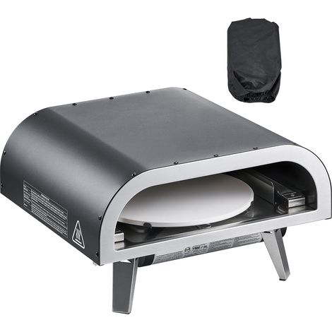 Mophorn Horno de Pizza para Exteriores a Gas Propano, con Rotación Automática y Piedra Refractaria, Portátil, Ideal para Camping, Jardín, Patio e Incluye Bolsa de Transporte, Negro, 470 x 430 x 270 mm (1/5)
