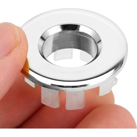 Bague de remplacement en laiton pour couvercle de trop-plein de lavabo  couvercle de bonde décoratif pour lavabo avec trou encastré et trou de rechange (argenté). (1/5)