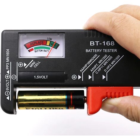 BT-168 piles AA/AAA/C/D/9V/1.5V pile bouton universelle compteur à code couleur indiquer Volt testeur vérificateur BT168 alimentation (1/5)