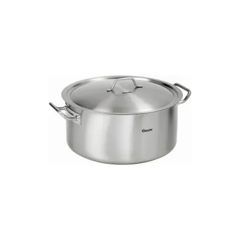Marmite tout inox 25 Litres (Ø)430 mm compatible induction, avec couvercle