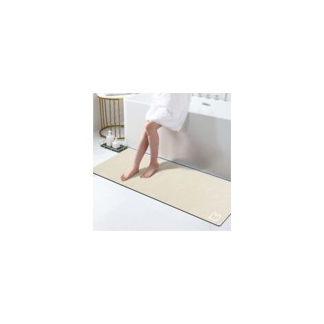 Tappetino da bagno lungo, antiscivolo, assorbente, ad asciugatura rapida, sottile con retro in gomma, facile da pulire, 40 x 120 cm - Crezuo