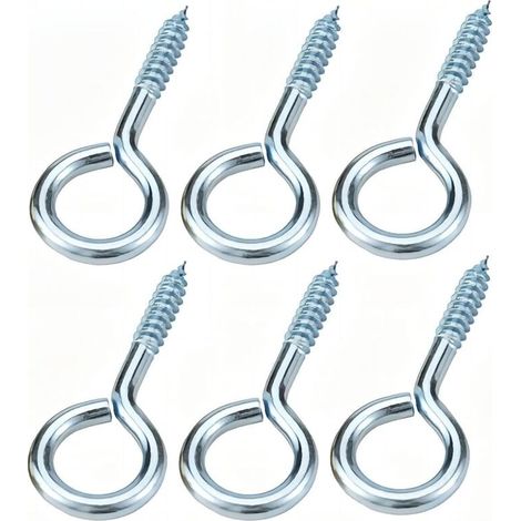 10 Stück 55-mm-Ösenschrauben, selbstschneidende Ringe, runde Ösen, Metallhaken für Holz, Drahtbefestigung, Dekoration für den Innen- und Außenbereich