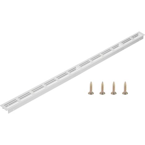 Grille De Ventilation Pour Porte, 30mm x 600mm (Dimensions Extérieures) Grille De Ventilation À Persiennes En Aluminium Rectangle Pour Armoire À Chaussures Dressing, Argent (1/5)