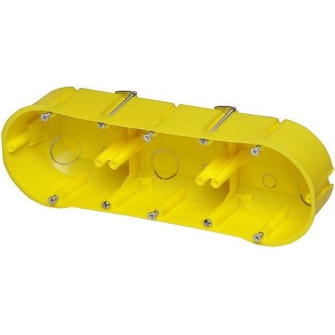 Caja de empotrar triple PK-3x60 para placas de yeso de 60 mm, color amarillo 0234-0N (1/4)