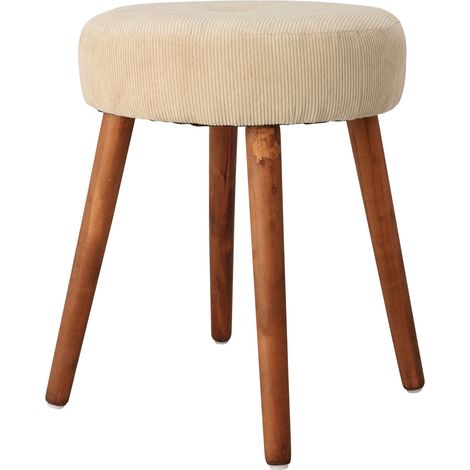 Home-Styling-Collection Sgabello in velluto a coste beige elegante