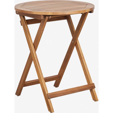 Tavolo da giardino rotondo Ø60 cm pieghevole in legno di acacia Delawer SKLUM             (1/5)