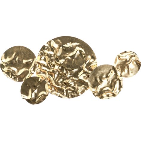Decorazione da parete glamour in metallo ferro forma irregolare elemento decorativo artistico 3D oro Calry