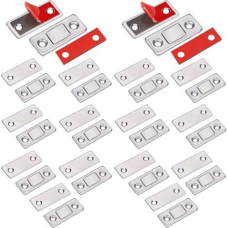 Cierres magnéticos para puertas de armarios, 14 unidades, cierres magnéticos adhesivos ultrafinos, cierre magnético resistente para puertas correderas, cajones y ventanas. (1/4)