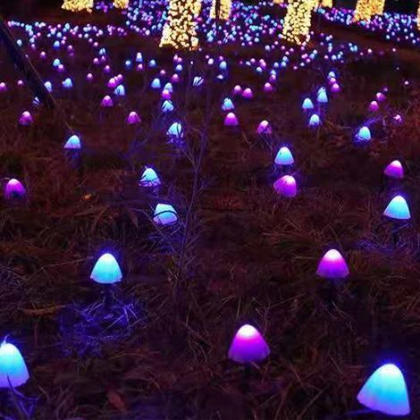 Guirlande lumineuse solaire champignon miniature, 8 modes, LED étanche, 3,45 mètres, 10 perles colorées, pour décorer un chemin extérieur, jardin, pelouse ou fête. (1/5)