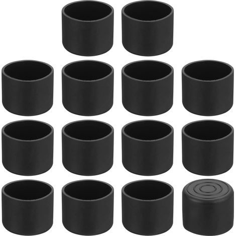 14 Embout de pied de chaise, Rond 28mm, PVC Noir Antidérapant, Protection sol pour meubles intérieur et extérieur (1/5)