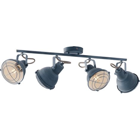 "Applique CUBA in metallo grigio stile industrial con quattro diffusori" (1/2)