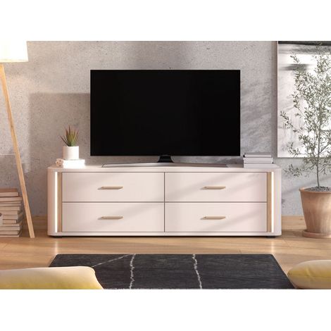 Mobile Porta tv Terenzo, 4 Cassetti, un Ripiano, Apertura Scorrevole, 176.5x40x52h cm Beige (1/5)