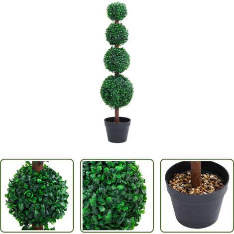 Plante artificielle -  Plante de buis artificiel avec pot Forme de boule Vert 90 cm (1/5)