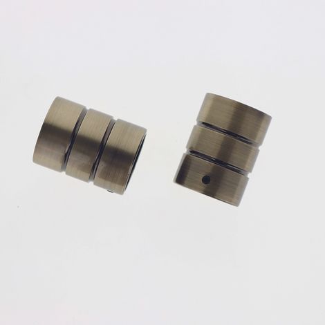 Lot de 2 Embouts Cylindre pour tringles à rideaux de Diam. 28mm en Bronze - BOULET