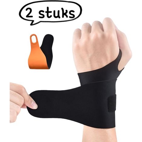 Lot de 2 supports de poignet sportifs – Maintien respirant et léger pour articulations du poignet – Pour hommes et femmes – Noir (1/5)