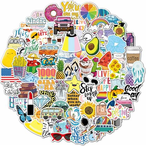 Autocollants 100 feuilles, stickers graffiti tendance pour ordinateurs portables, vélos, motos, casques auto, skateboards, guitares, gourdes (1/5)