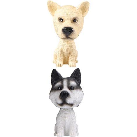 2pièces Figurines De Chien Bobblehead Mignon pour Tableau De Bord Décoration De Voiture Adorable Et Amusante pour Intérieur Accessoires pour Automobile (1/5)