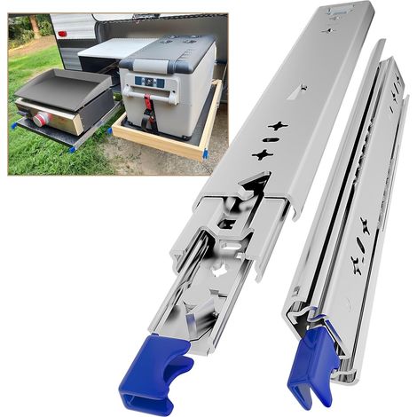 Glissiere Pour Tiroir Charge Lourde 1000 mm Avec Serrure Charge max 120 kg Pour Camping Car (1/5)