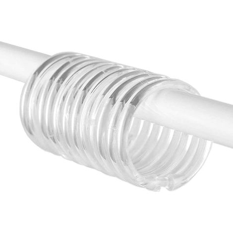 Lot de 24 anneaux de rideau de douche en plastique transparent, crochets à fermeture facile (1/4)