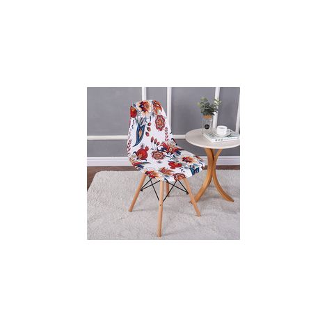 TAISHENGDA-Lot de 2 housses de chaise extensibles motif coquillage, housse de chaise moderne imprimée antidérapante et anti-poussière (1/5)