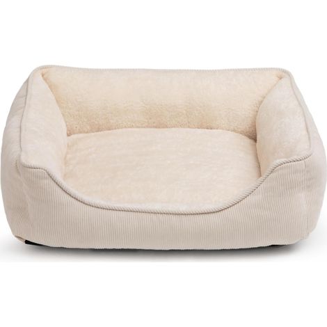 Panier pour Chat Lit pour Chat et Chiot, Niche Maison pour Chat et Petit Chien, Lit Coussin Doux et Respirant pour Sommeil, Beige (50 45 15cm) (1/5)