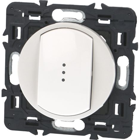 Legrand – Interrupteur va et vient composable 10A – Voyant intégré – Compatible supports Batibox – Pour couloirs et zones de passage