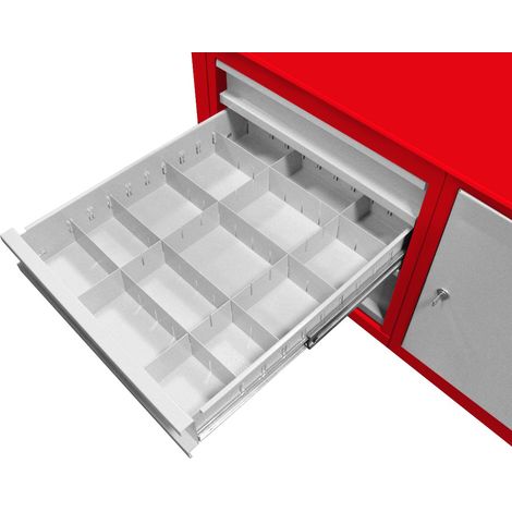 Set de séparateurs de tiroirs gris pour servantes d'atelier MW Tools LV12060B