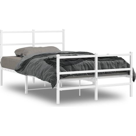 Maison Exclusive - Cadre de lit métal sans matelas et pied de lit blanc 120x190 cm (1/5)