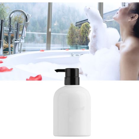 Shampoo-Spender in einer großen 500-ml-Kunststoffflasche mit Pumpe für das Badezimmer, schwarz (1/5)