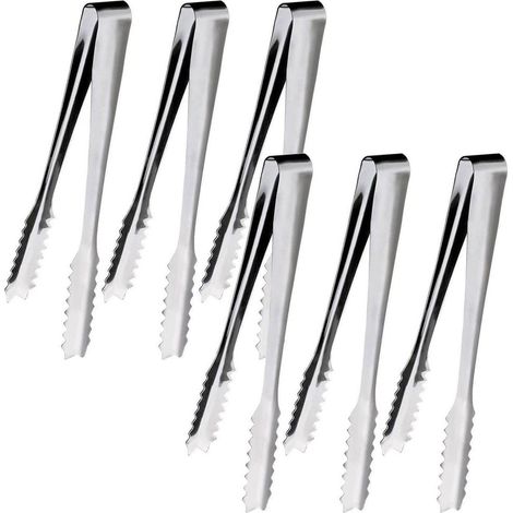 Juego de 6 accesorios para barra de dulces, pinzas para dulces, pinzas para cocina, pinzas para helados, bodas, fiestas, bares, acero inoxidable (1/5)