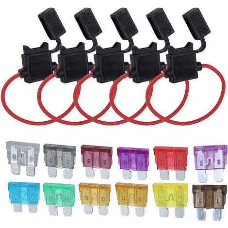 12 AWG Sicherungshalter Inline ATO ATC Typ 1–40 A 32 VDC mit 55 Sicherungen für Standard-Flachsicherungen