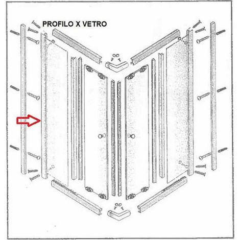 R PROFILO X VETRO BOX DOCCIA LUSSO