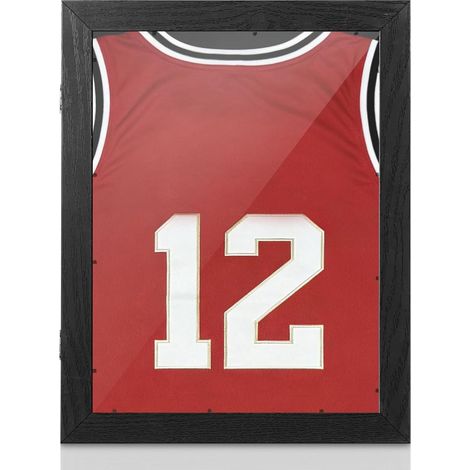 Cadre d'exposition pour maillots : présentoir en bois pour uniformes de sport, basket-ball, football, baseball, objets de collection (1/5)