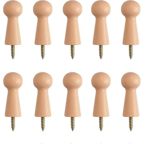 10 x Handtuchhaken aus Holz für Badetücher, Tür, Treppenkanten, Schränke, 10 x Handtuchhaken aus Holz für Badetücher, Tür, Treppenkanten, Schränke (1/4)