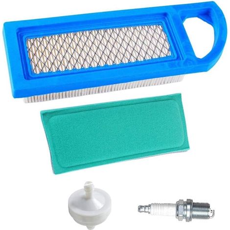 Filtre à air pré-nettoyant, Bougie d'allumage, Filtre à Carburant de Replacement Compatible with Briggs & Stratton 698083 697153 697014 797008 Intek 15,5 et 17–17,5 HP Tracteur (1/5)