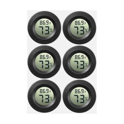 6-fach Mini-Digitalhygrometer, Thermometer, Lufttemperatur- und Feuchtigkeitsmesser. Schlankes und präzises Design für vielfältige Anwendungen.