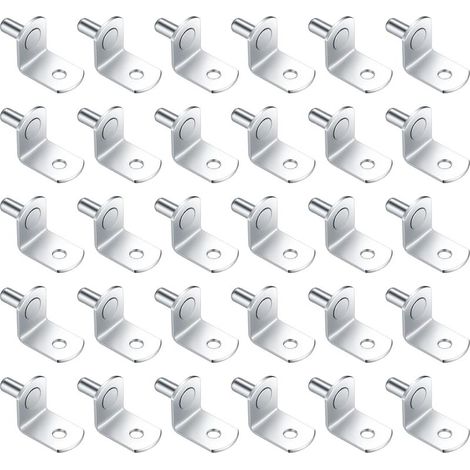 Regalhalterungsstifte – 5 mm Eisen – vernickelt – für Schränke, Regale und Möbel – 30er-Packung (1/5)