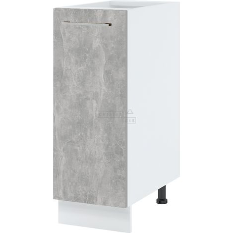 Meuble bas de cuisine Bellissi Beton Naturel 1 porte L 30 cm - Porte avec poignée apparente Grey (1/5)
