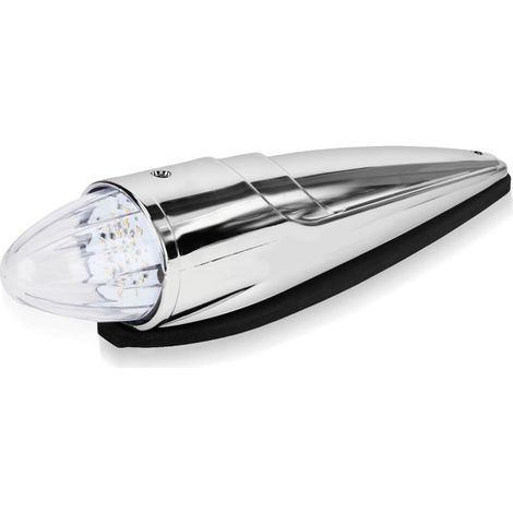 17LED Feu de gabarit blanc (marqueur) avec base chromée pour toit de camions poids lourds, tracteurs, camions-bennes, véhicules