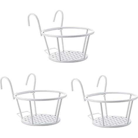 3er-Set Metall-Blumentöpfehalter – Hängendes Blumenregal mit Haken für Blumentöpfe – Hängeschiene – Für Garten, Balkon, Zaun, Innen- und Außenbereich