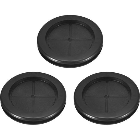 3Pcs Passe-fils En Caoutchouc 2-3/8" (60mm) Trou De Perçage, 2" (50mm) ID Doubles Bouchons De Trou Joint Pour Protection De Câble Firewall, Noir (1/5)