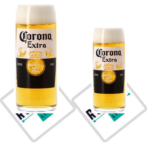 Corona - Verre à bière + 2 sous-verres - Ensemble Roxley