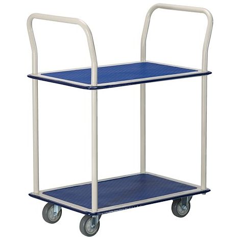 Chariot de manutention double plateaux - Charge 250 kg (1/4)