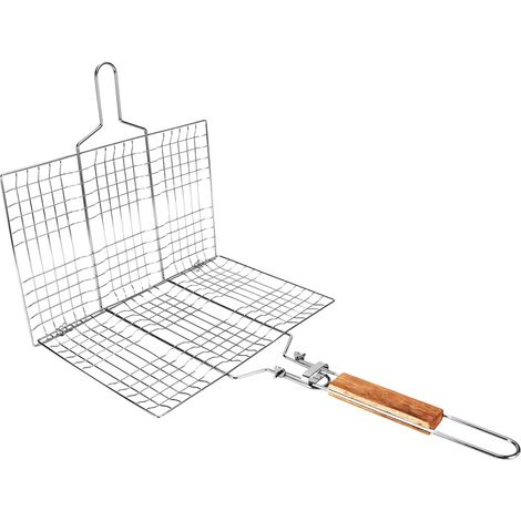 Filet de barbecue en maille métallique, pince à poisson grillé, outil de camping en plein air (1/5)