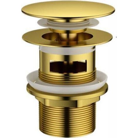 Bonde automatique universelle 1" 1/4" pour éviers, bidets et bondes automatiques, laiton plaqué or durable