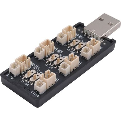 Chargeur USB pour batterie LiPo 1S 3,7 V/4,20 V 6 canaux Micro-JST 1,25 JST-PH 2,0 MCX MCPX (1/4)