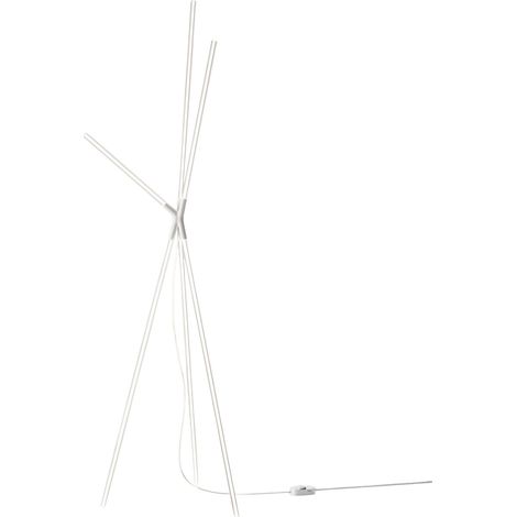 Brilliant Lampada da terra LED di design a treppiede in alluminio bianco, temperatura colore regolabile, 36W, altezza 191,7 cm, IP20, serie Scultorea (1/3)
