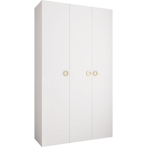 Armario Hartford 544, Blanco, 246x140x52cm, Puertas de armario: Con bisagras, Número de estantes: 0