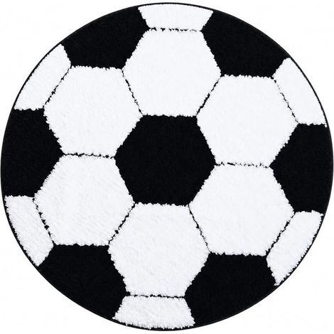 Alfombrilla redonda, alfombrilla de baño deportiva suave y cómoda para dormitorio, salón, habitación infantil lavable y absorbente 60 x 60 cm (1/5)